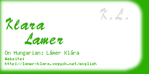 klara lamer business card